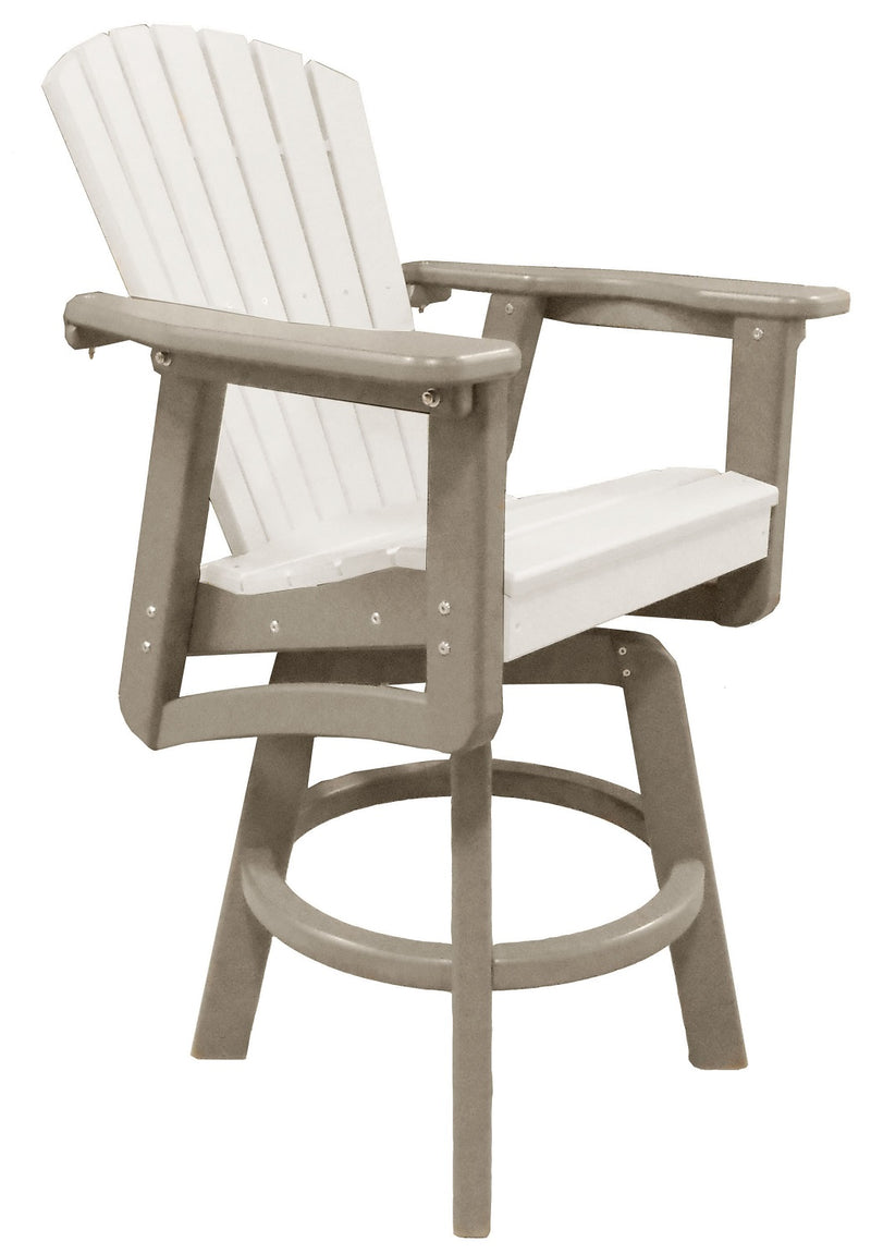 POLY LUMBER Sunset Views Counter-Height Swivel Chair - White/Sandstone