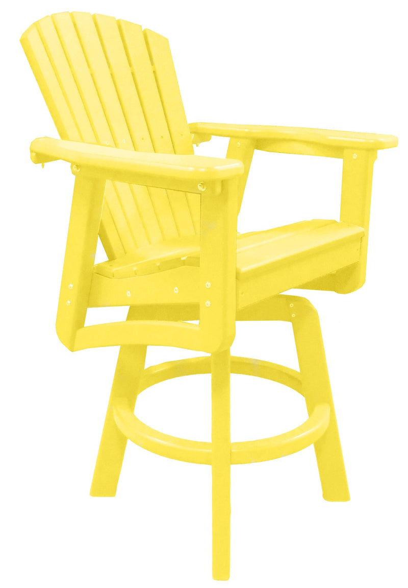 POLY LUMBER Sunset Views Bar-Height Swivel Chair - Yellow
