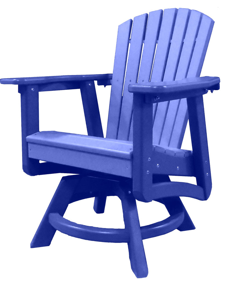 POLY LUMBER Coastal Views Swivel Dining Chair - Blue