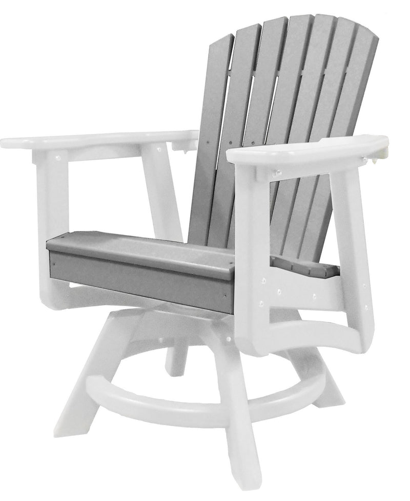 POLY LUMBER Coastal Views Swivel Dining Chair - Grey/White