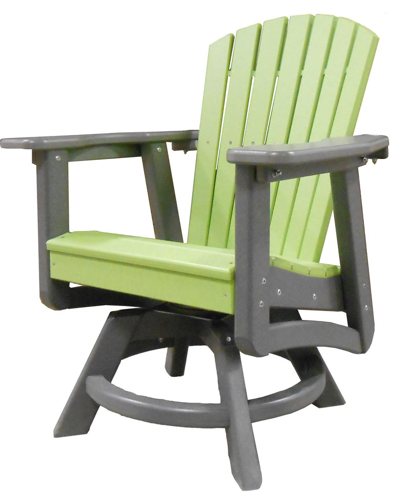 POLY LUMBER Coastal Views Swivel Dining Chair - Lime Green/Grey