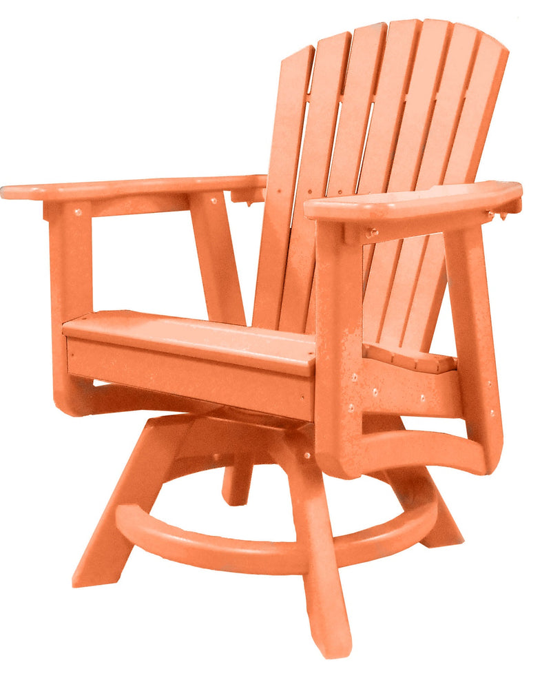 POLY LUMBER Coastal Views Swivel Dining Chair - Tangerine