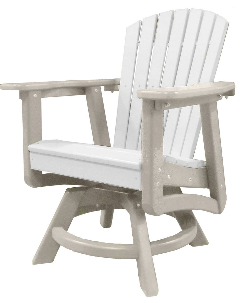 POLY LUMBER Coastal Views Swivel Dining Chair - White/Sandstone