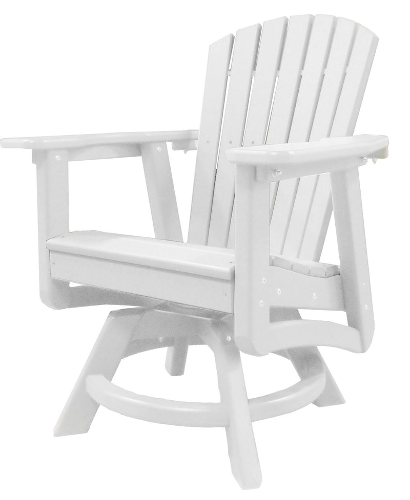 POLY LUMBER Coastal Views Swivel Dining Chair - White