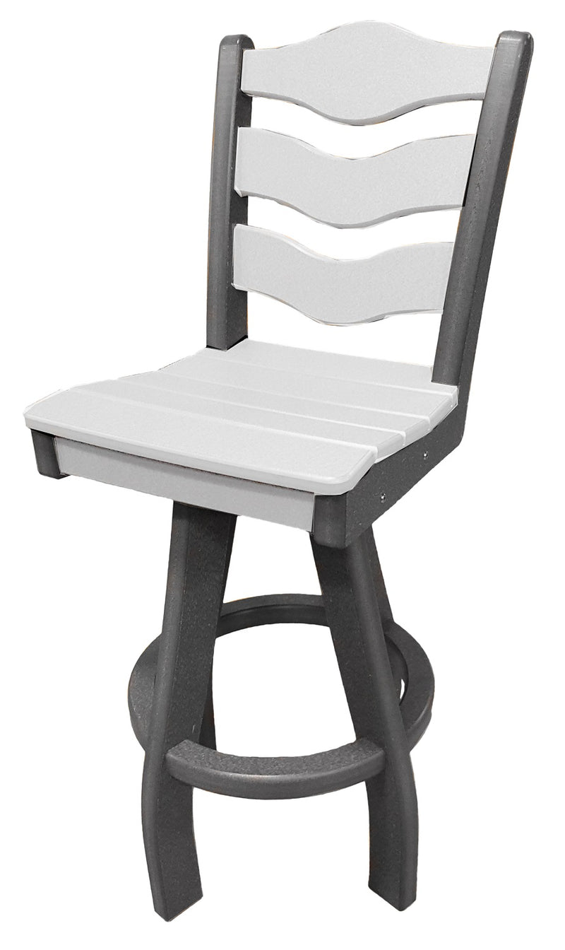 POLY LUMBER Sun n Sand Swivel Bar Chair - White/Grey