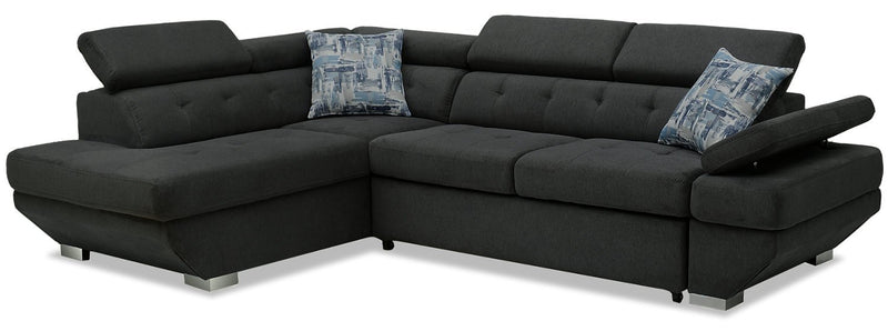 Talei 2-Piece Chenille Left-Facing Sleeper Sectional - Pewter
