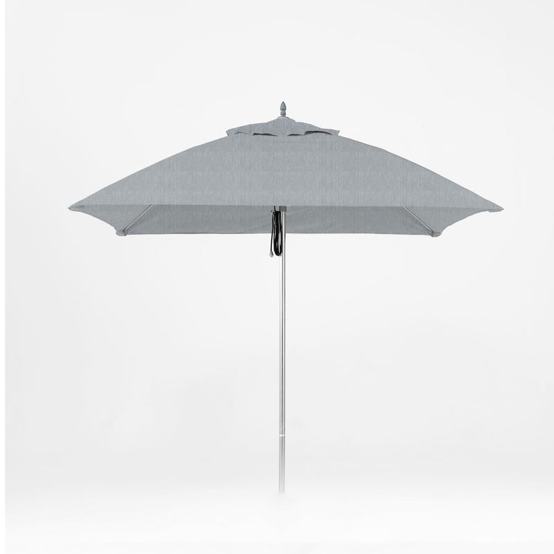 Oca 7.5' Square Outdoor Umbrella - Titanium Grey/Brushed Aluminum