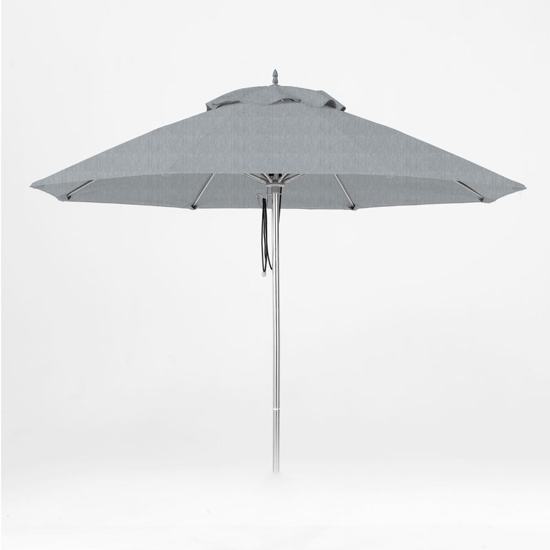 Oca 9' Octagon Outdoor Umbrella - Titanium Grey/Brushed Aluminum