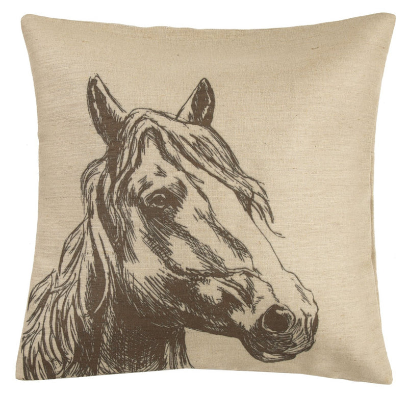 Marcos Horse Decorative Pillow - Tan