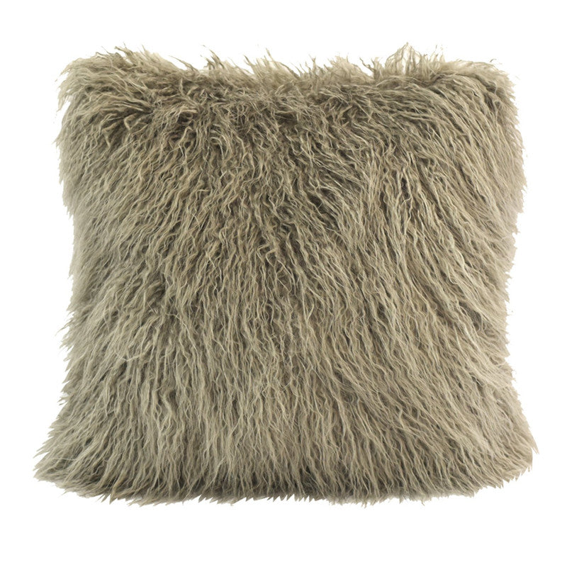 Machias Faux Fur Decorative Pillow - Tan
