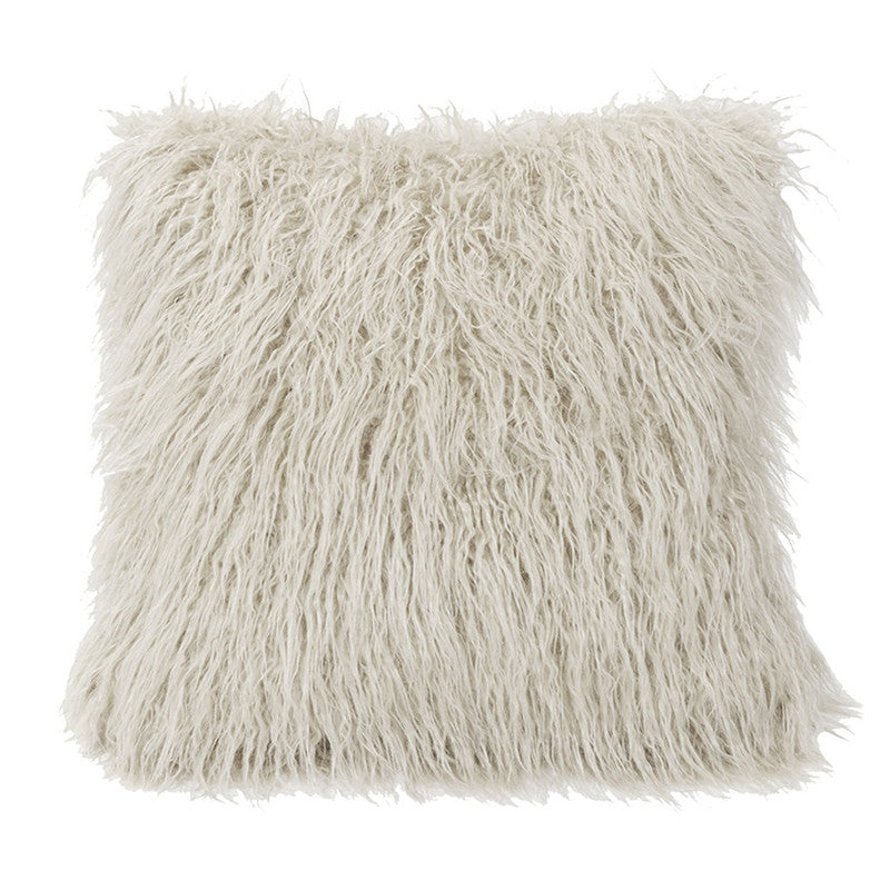 Machias 18 x 18 Faux Fur Decorative Pillow - White