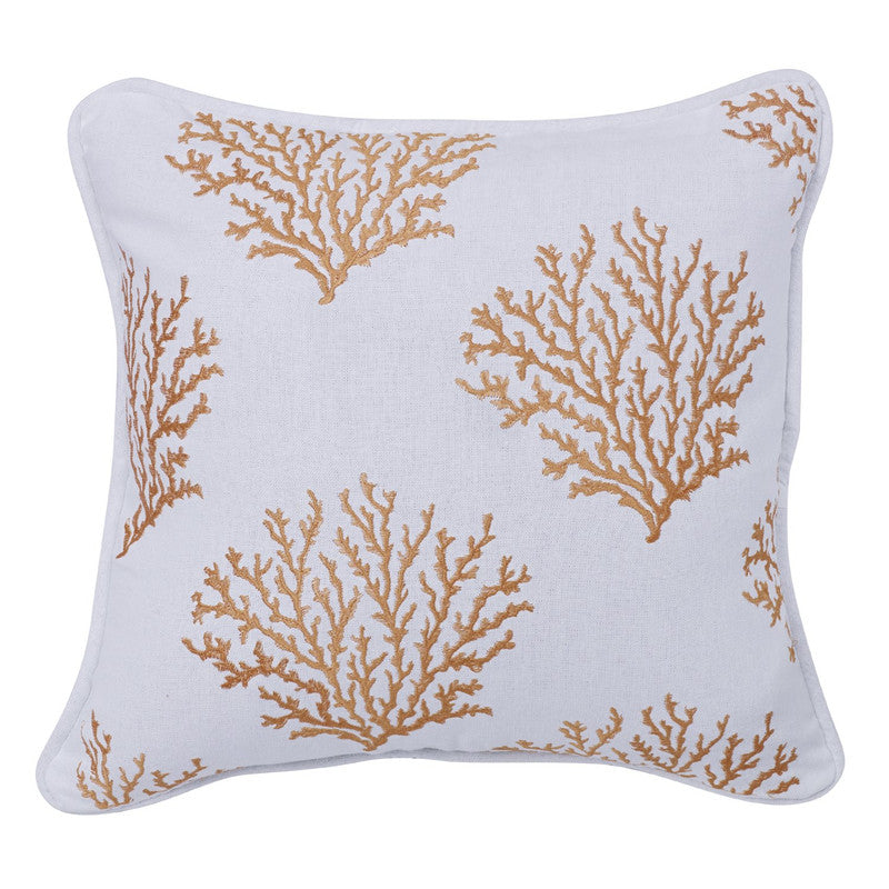 Sabanitas Embroidery Decorative Pillow - White/Tan