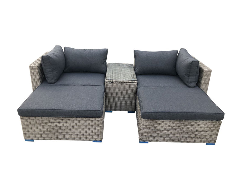 Kemble 5-Piece Modular Outdoor Lounge Set - Grey