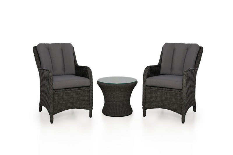 Meaford 3-Piece Outdoor Conversation Set - Charcoal/Grey