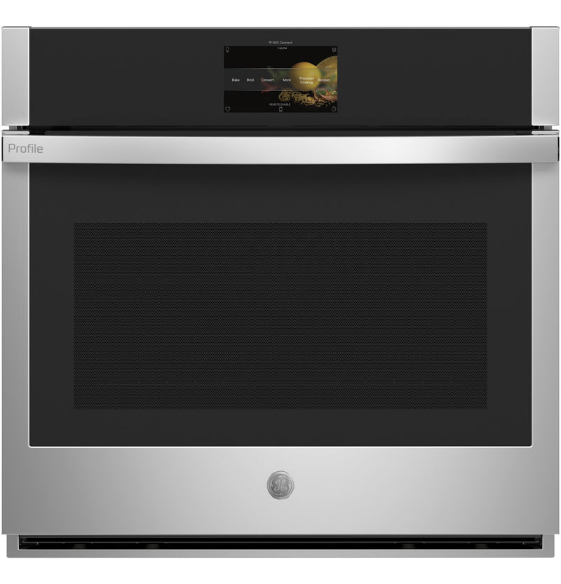 GE Profile 30" 5.0 Cu. Ft. Smart Convection Single Wall Oven with Air Fry - PTS7000SNSS - Electric Wall Oven in Stainless Steel