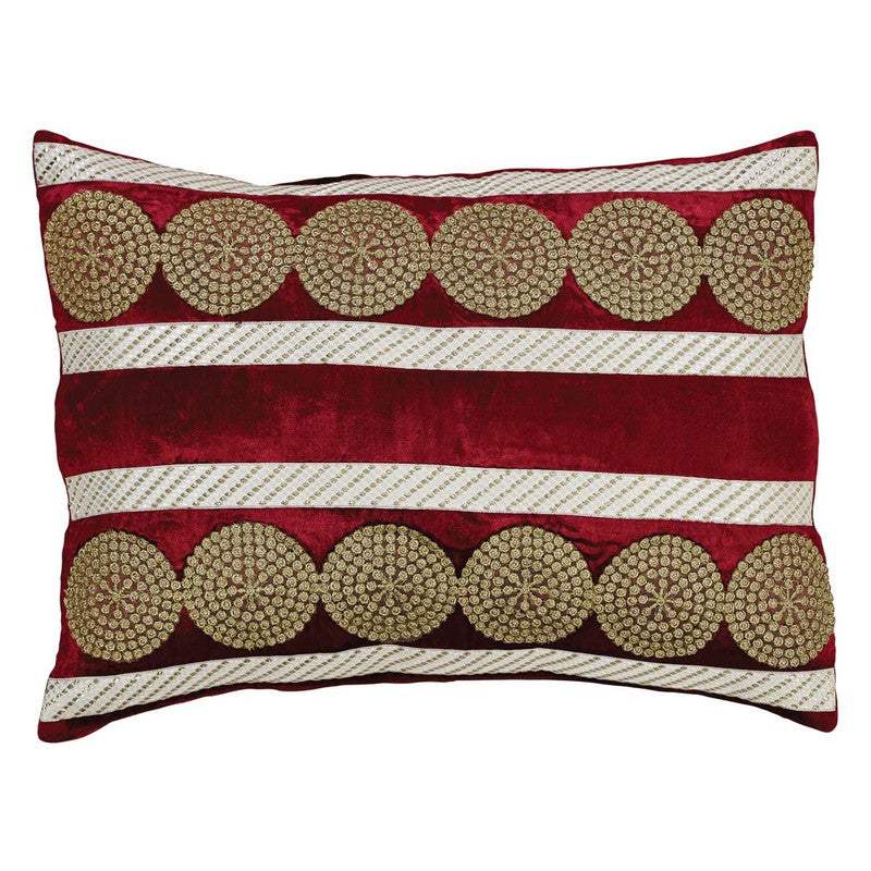 Lycia Velvet Decorative Cushion - 14 x 15 - Red
