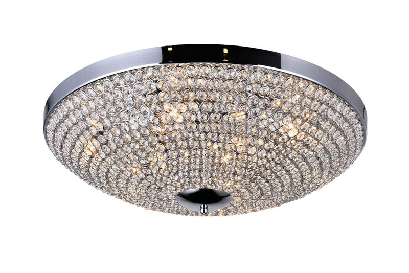 Globe 9 Light Flush Mount - Chrome