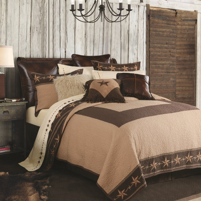 Caracol 2 Pc. Twin Quilt Set - Brown/Tan