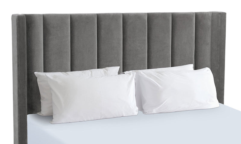 Chiasson Velvet King Headboard - Grey