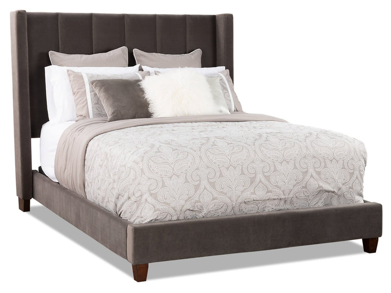 Chiasson Velvet Queen Bed - Grey