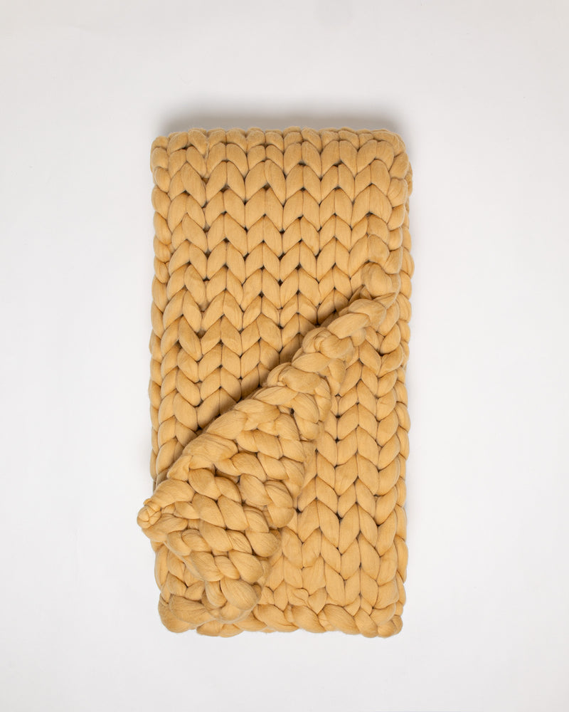 Remeling Merino Knit Throw - Maize