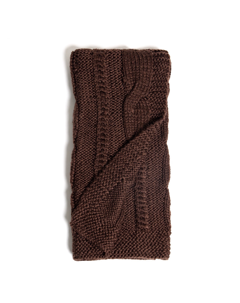 Mosscher Cable Knit Throw - Chocolate