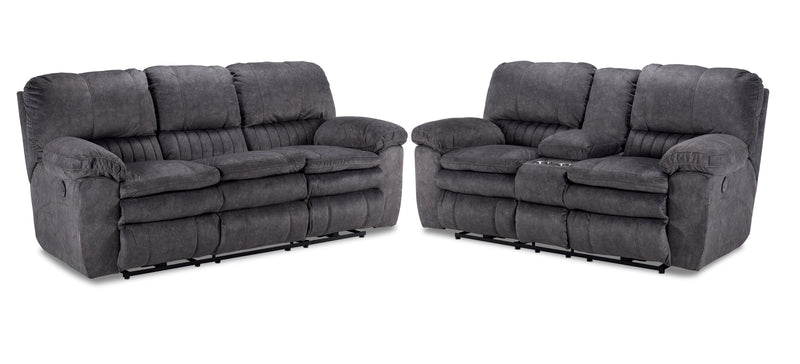 Eyland Power Reclining Sofa and Loveseat Set - Grey