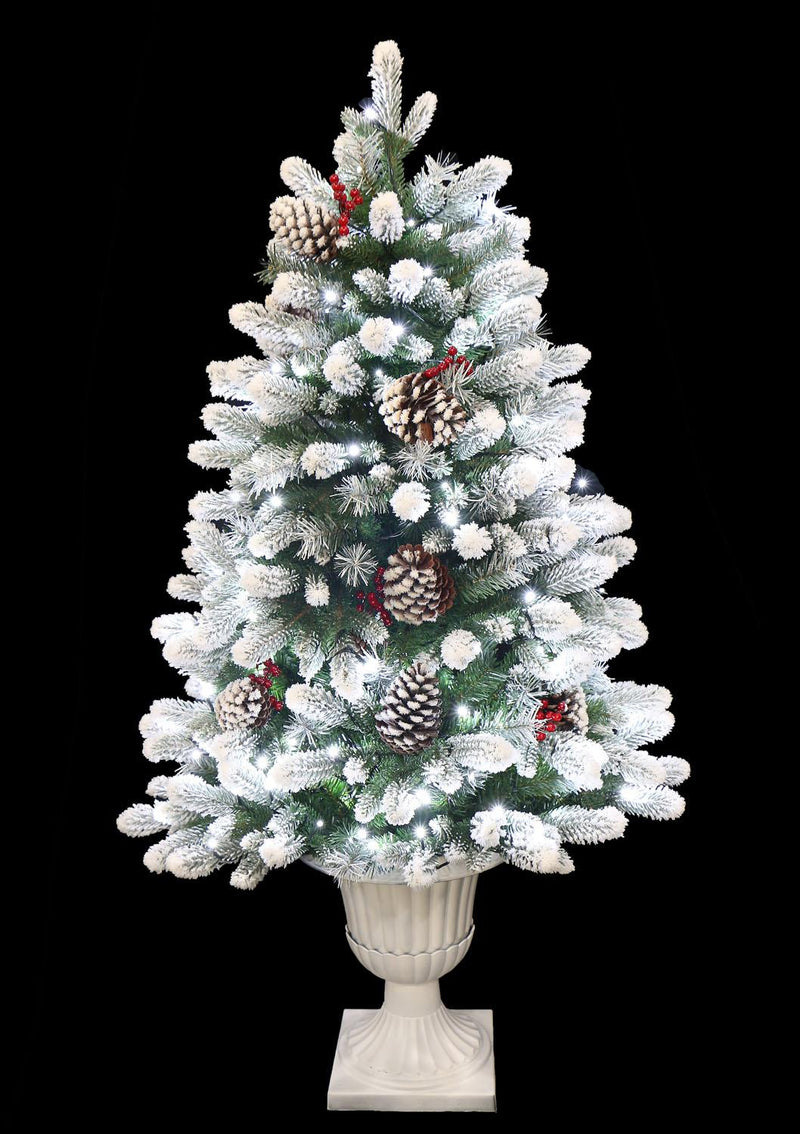 Denali 4ft Frosted Winter Spruce Flocked Christmas Tree - Cool White