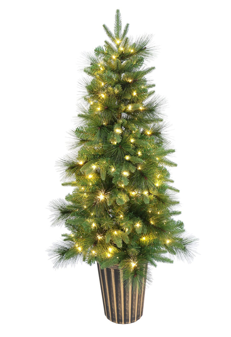 Makalu 4ft National Pine Mix Pre-lit Potted Christmas Tree - Warm White
