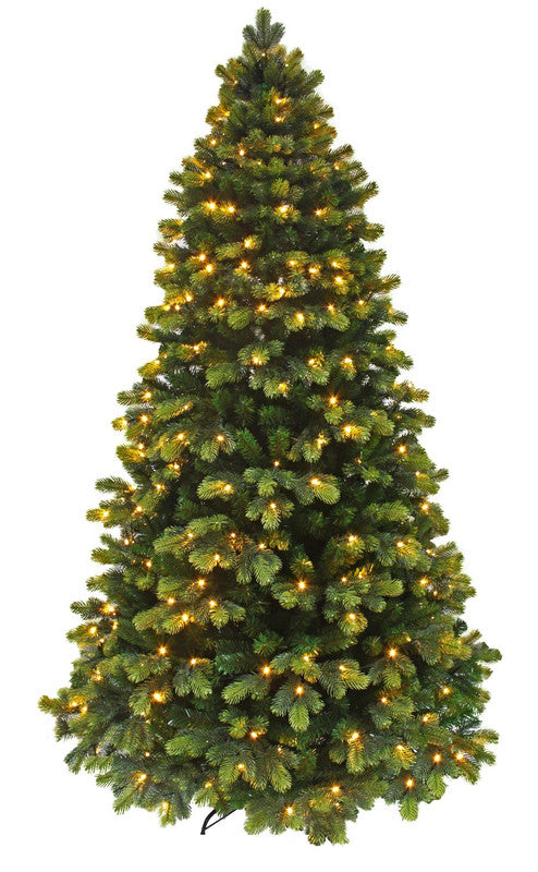 Talinn 8ft Round Tip Winter Spruce Pre-Lit LED Light Christmas Tree