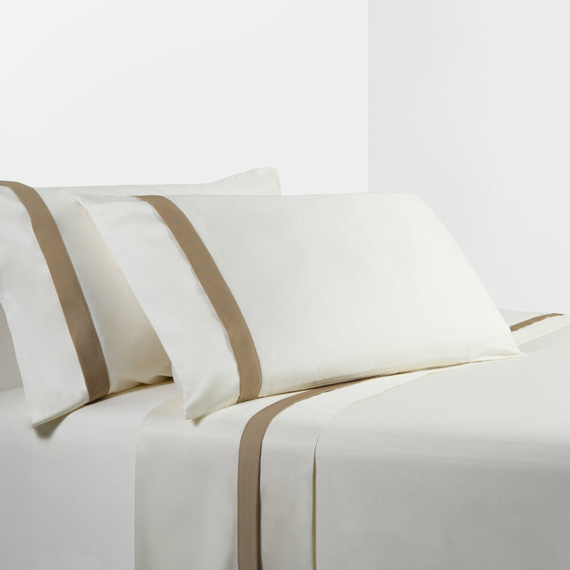 Orono 4 Pc. King Flange Sheet Set - Cream/Tan