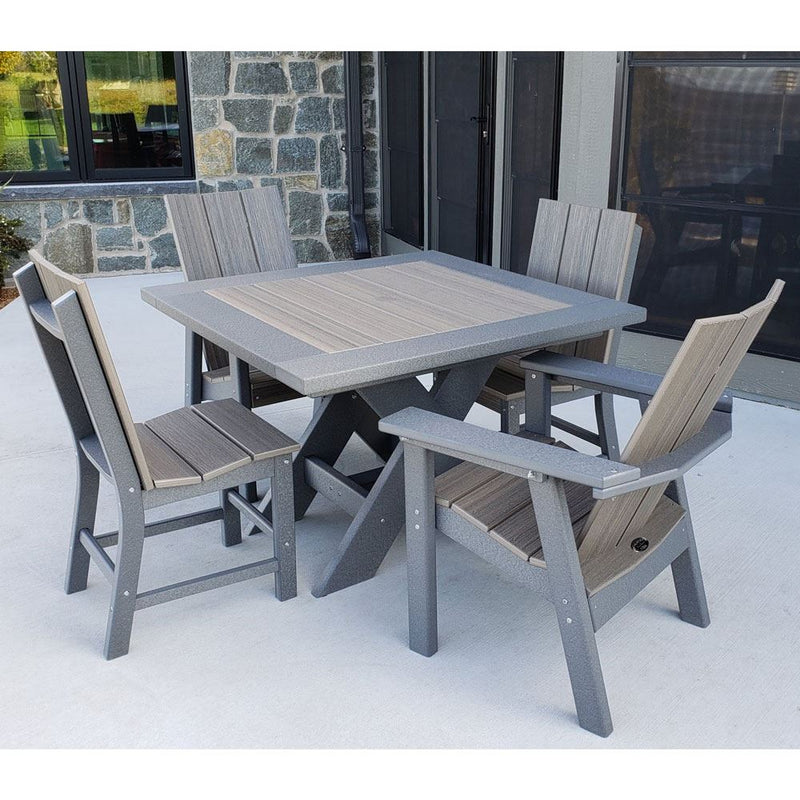 POLY LUMBER Stanhope 42" Outdoor Dining Table - Grey/Sandstone