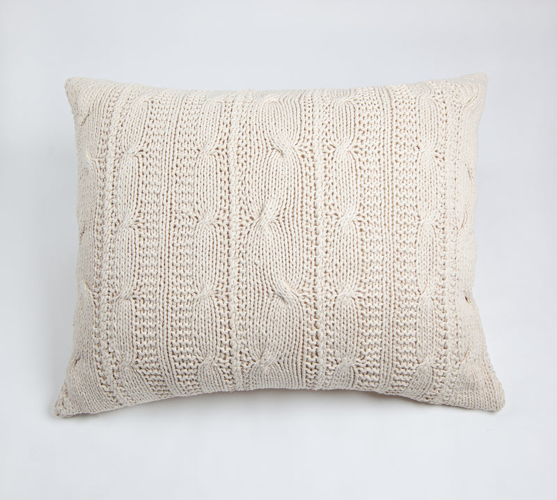Rollare Cable Knit Accent Cushion - 31 X 37 - Natural