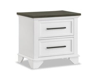 Lyons Night Table - White/Grey