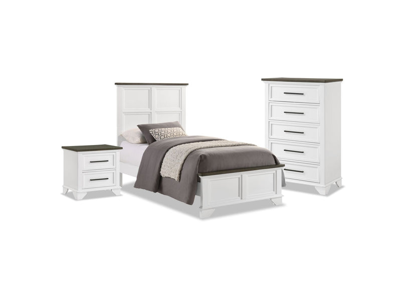 Lyons 5-Piece Twin Bedroom Set - White/Grey