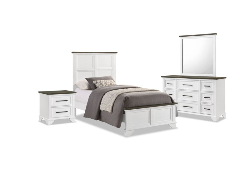 Lyons 6-Piece Twin Bedroom Set - White/Grey