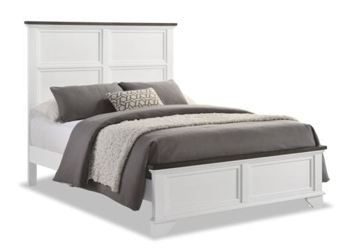 Lyons Queen Bed - White/Grey