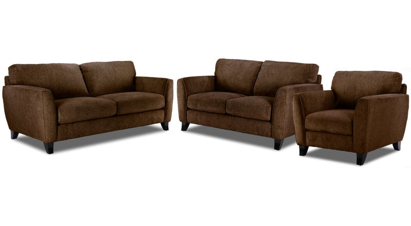 Carlaw Sofa, Loveseat and Chair Set - Latte