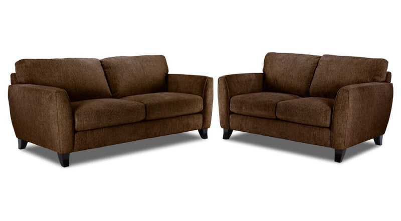 Carlaw Sofa and Loveseat Set - Latte