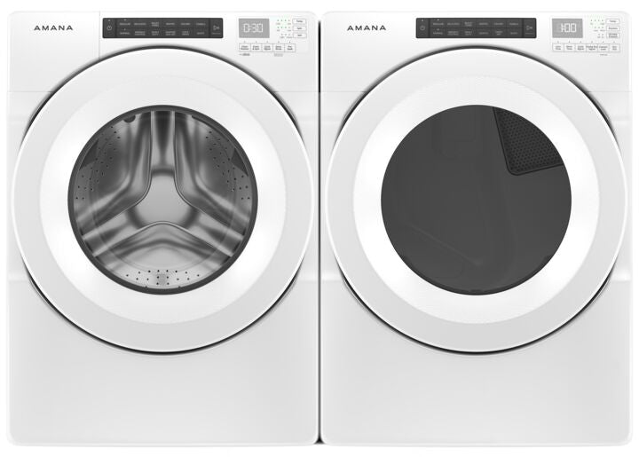 Amana White Front-Load Washer (5.0 cu. ft.) & Electric Dryer (7.4 cu. ft.) - NFW5800HW/YNED5800HW