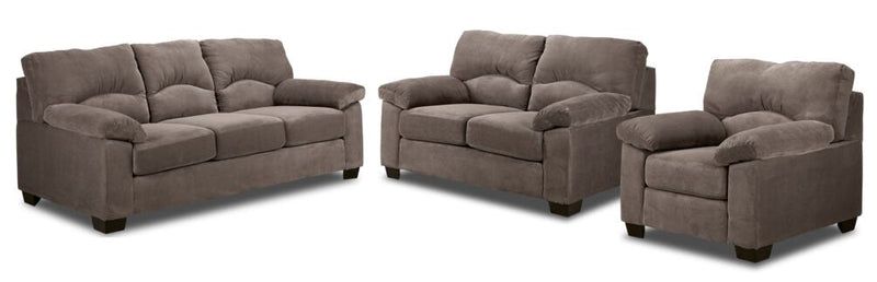 Victoria Sofa, Loveseat and Chair Set - Ash