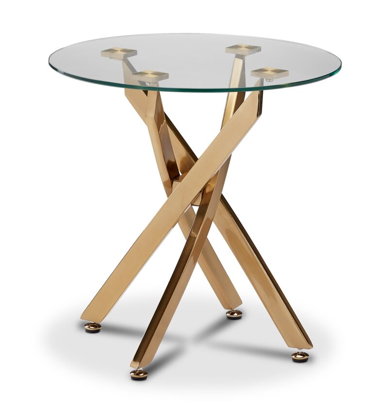 Aldin End Table - Glass/Gold