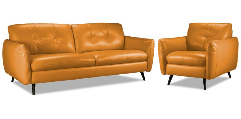 Ridley Sofa and Chair Set - Honey Yellow