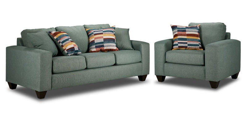 Hixon Sofa and Chair Set - Jade