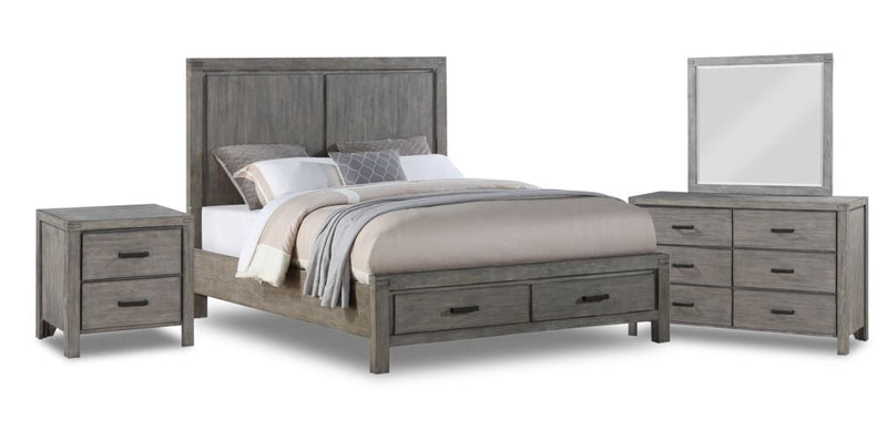 Conrad 6-Piece King Bedroom Set - Wire-Brushed Grey