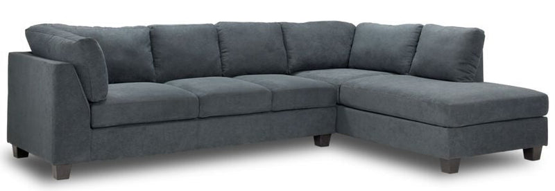 Wanda 2-Piece Sectional with Right Facing Chaise - Dark Grey