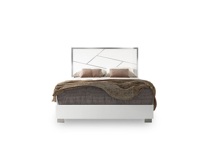 Nootka Queen Bed - White Lacquer