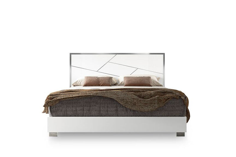 Nootka King Bed - White Lacquer