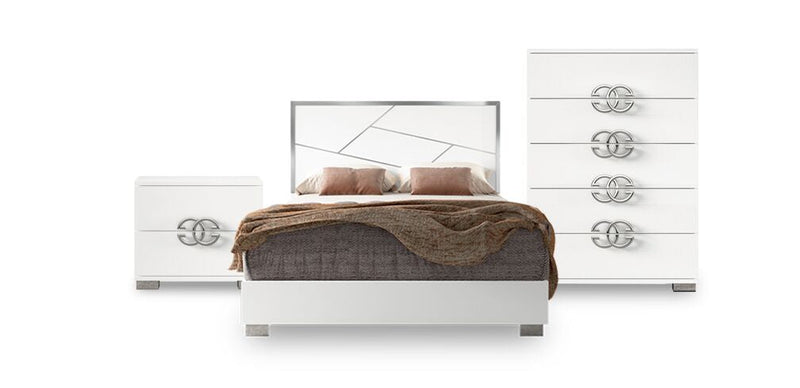 Nootka 5-Piece King Bedroom Set - White Lacquer