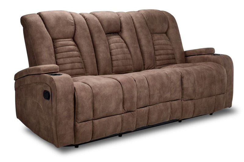 Langsdale Reclining Sofa With Drop-Down Table & Storage - Mocha